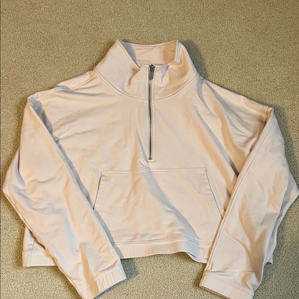 Women's pale pink Half-Zip Pullover